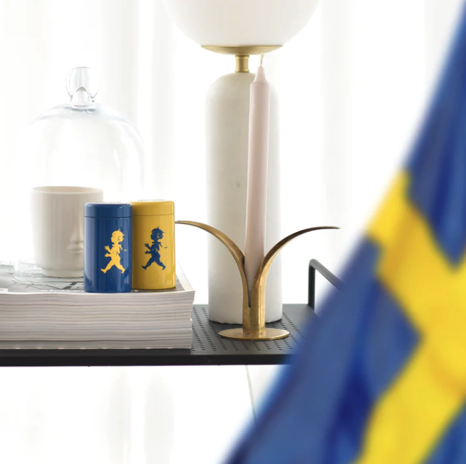 Stolstickan tändsticksrör gul och blå